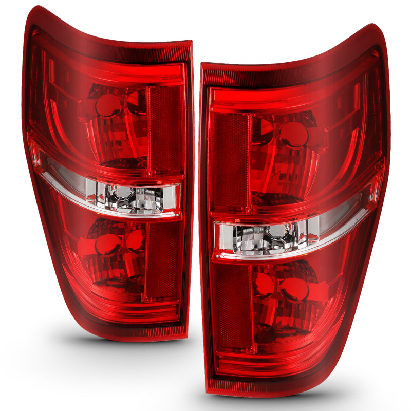 Feu arrière ANZO 2009-2014 Ford F-150 Euro Rouge/Transparent (sans ampoule)
