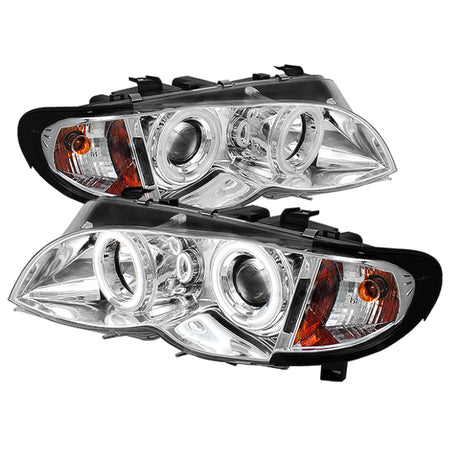 Phares de projecteur Spyder BMW E46 Série 3 02-05 4DR 1 pièce LED Halo Chrm PRO-YD-BMWE4602-4D-AM-C