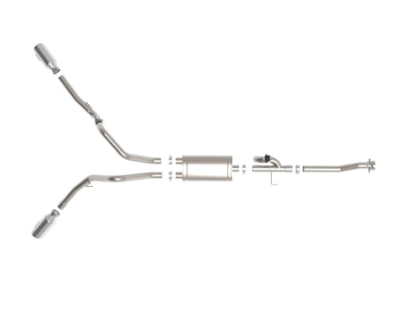 Échappement Cat-Back aFe Gemini XV 3 pouces 304 SS 2021 Ford F-150 V6 2,7 L/3,5 L (tt)/V8 5,0 L avec embouts polis