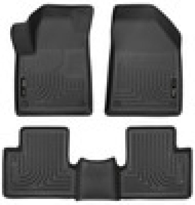 Revêtements de sol noirs Husky Liners 15-22 Jeep Cherokee WeatherBeater Combo