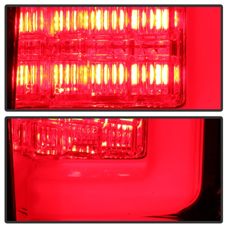 Spyder 09-14 Ford F150 V2 Light Bar LED Tail Lights - Red Clear (ALT-YD-FF15009V2-LBLED-RC)