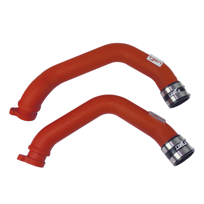 Tuyau de charge interne en aluminium Injen 15-16 pour BMW M3 (F80)/M4 (F82/83) 3,0 L L6 Twin Turbo 2 pièces - Rouge froissé