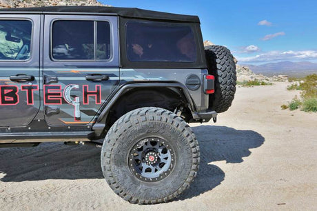Garde-boue arrière en tube d'acier Fabtech 18-21 Jeep JL 4WD - Noir texturé