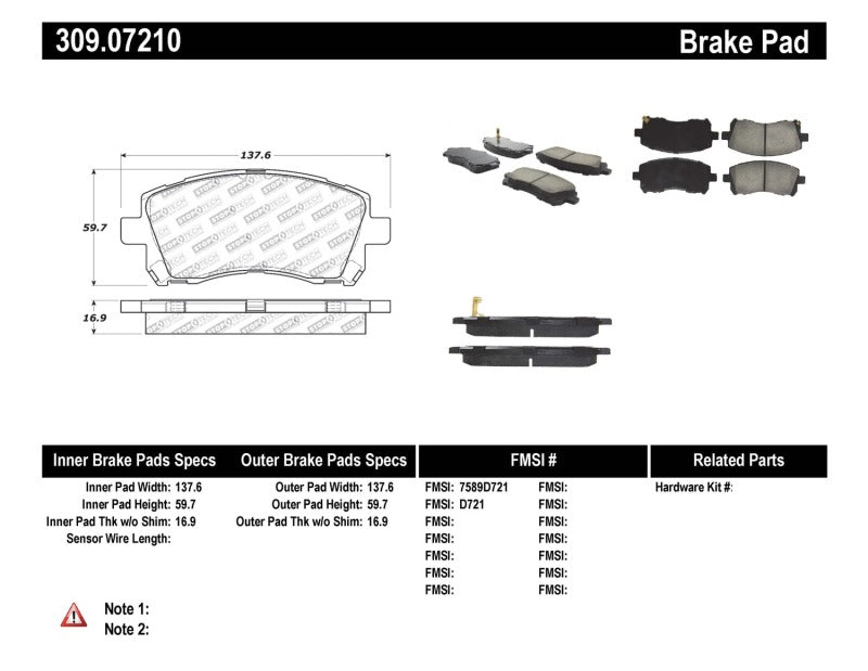 Plaquettes de frein avant StopTech Performance 02-03 WRX