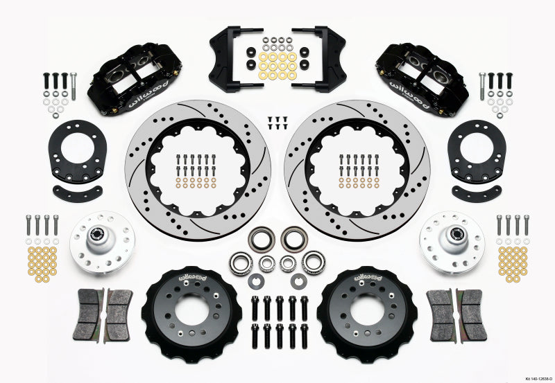 Wilwood Narrow Superlite 6R Front Hub Kit 14.00in Drilled 1965-1969 Mustang Drum Spindle