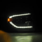 Phares de projection à LED AlphaRex 14-21 Toyota Tundra LUXX-Series Alpha-Blk avec lumière d'activation et signal de séquence + DRL