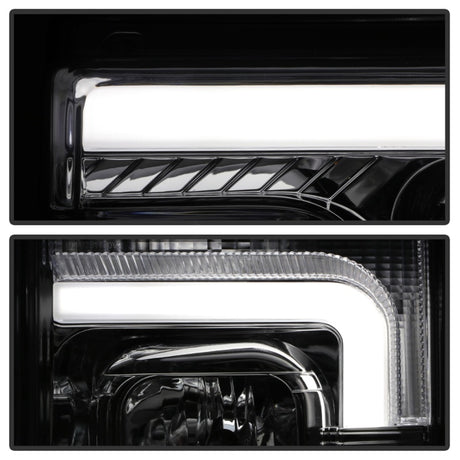Spyder 17-18 Ford F250/F350/F450 Modèle halogène uniquement - Barre lumineuse blanche - Chrome - PRO-YD-FS17HALSI-C