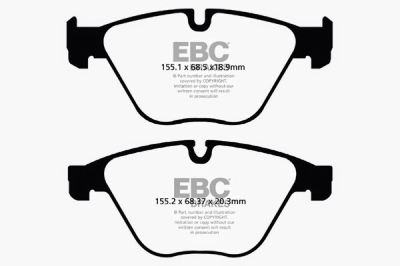 Plaquettes de frein avant EBC 10+ Greenstuff pour BMW 535i 3.0 Turbo (F10)