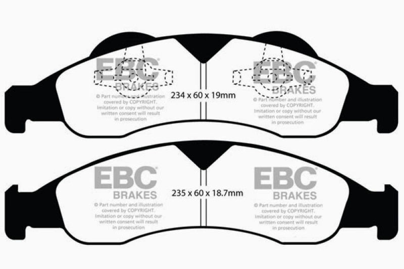 Plaquettes de frein avant EBC Yellowstuff pour Ford Expedition 5.4 2WD 07-09