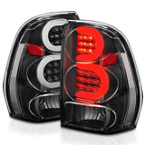 Feux arrière à LED ANZO 2002-2009 Chevrolet Trailblazer avec barre lumineuse, boîtier noir, lentille transparente