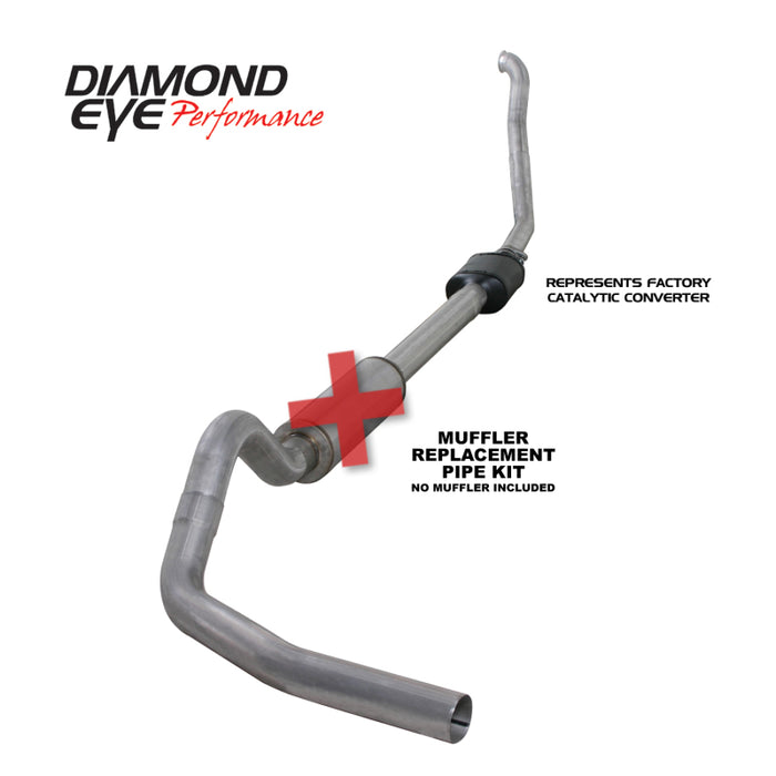 KIT Diamond Eye 4 pouces MFLR RPLCMENT PIPE TB SGL ALUM 94-97 5 7 3L F250/F350 PWRSTROKE NFS W CARB STDS