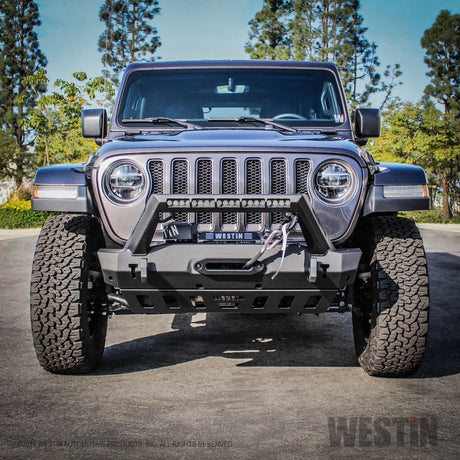 Pare-chocs avant Westin 18-19 Jeep Wrangler JL Stubby - Noir texturé