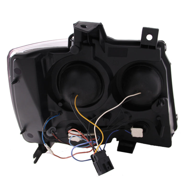 Phares de projecteur ANZO 2007-2013 Chevrolet Avalanche avec barre en U noire