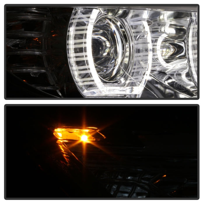 Phare Spyder 08-10 BMW F92 Série 3 Proj - Feux de route H3 DRL LED - Chrome - PRO-YD-BMWE9208-DRL-C