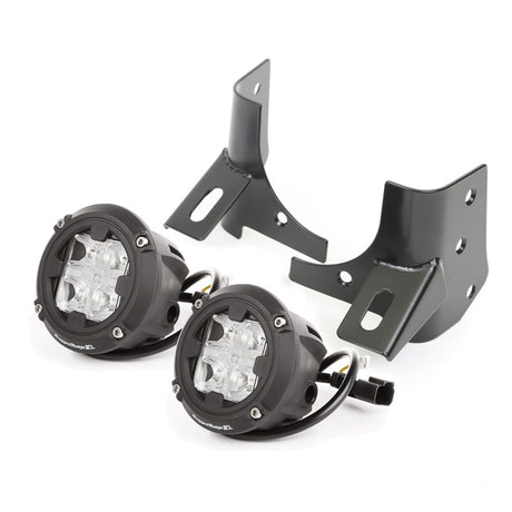 Kit de pare-brise à LED pour Jeep Wrangler TJ Round Cube 97-06 Rugged Ridge avec supports
