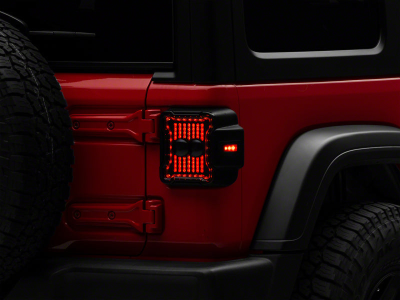 Feux arrière à LED linéaires Raxiom 18-23 Jeep Wrangler JL Axial Series - Boîtier noir (lentille fumée)