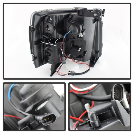 Phares de projecteur Spyder Chevy Silverado 1500/2500 07-13 LED Halo LED Blk Smke PRO-YD-CS07-HL-BSM