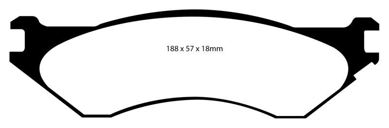 Plaquettes de frein arrière EBC Yellowstuff pour Dodge Ram 1500 Mega Cab 2WD 06-11