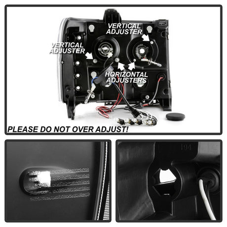 Projecteur LED Halo Spyder GMC Sierra 1500/GMC Sierra Denali 08-13 - LED tout noir PRO-YD-GS07-HL-BKV2