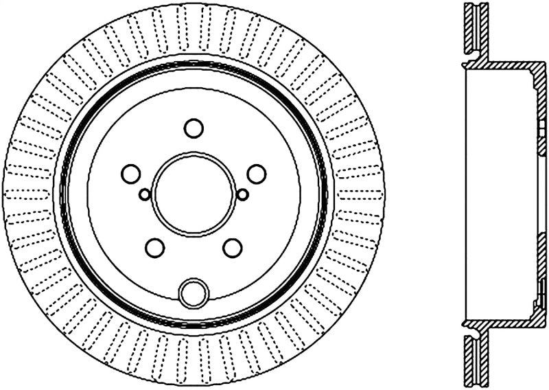 Rotor fendu arrière droit StopTech Power Slot 13 Scion FR-S / 13 Subaru BRZ