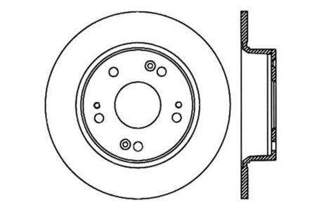 Rotor arrière gauche fendu et percé StopTech pour Acura TSX 09-10 / Honda Accord Coupé 08-10 / Berline 05-10