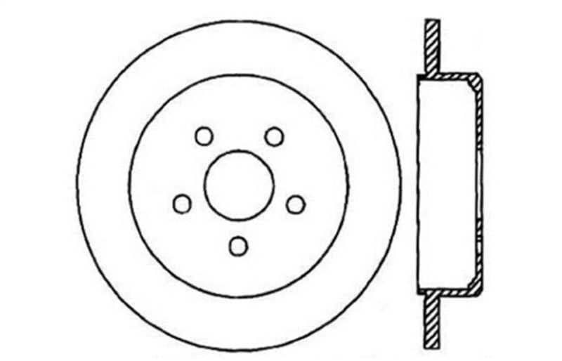 Rotor arrière droit rainuré et percé StopTech 03-09 Chrysler PTCruiser Tur / 03-05 Dodge Neon SRT-4