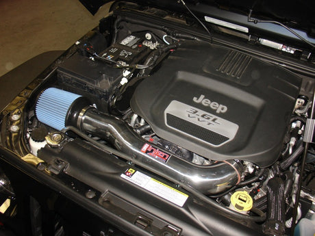 Injen 12-18 Jeep Wrangler JK 3.6L V6 Wrinkle Black Short Ram Intake avec filtre ouvert