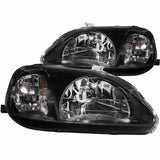 Phares en cristal ANZO Honda Civic 1999-2000 Noir