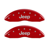 Couvre-étriers MGP 4 gravés à l'avant JEEP Logo de calandre JEEP gravé à l'arrière Finition rouge argent ch