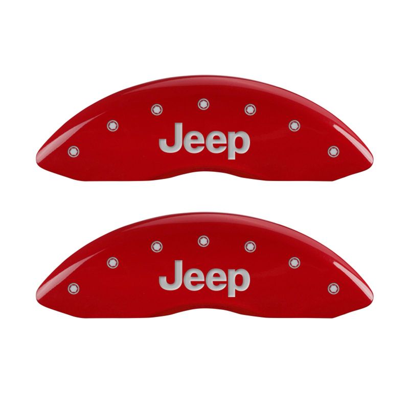 Ensemble avant MGP 2 couvre-étriers avant gravés JEEP finition rouge argent ch