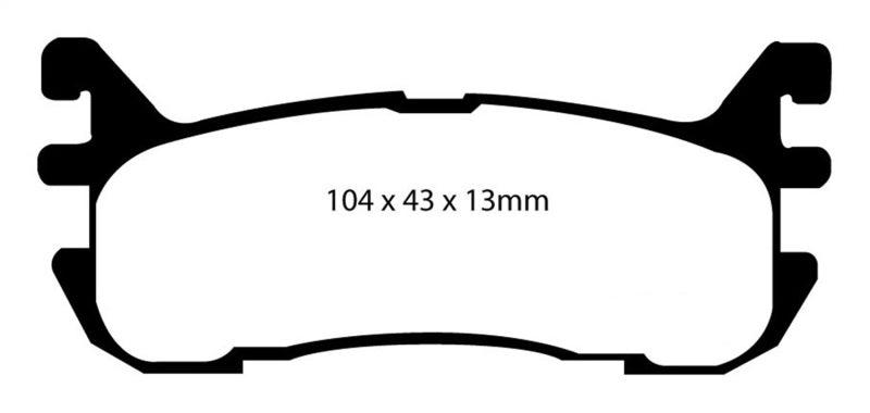 Plaquettes de frein arrière EBC 97-02 Ford Escort 2.0 Yellowstuff