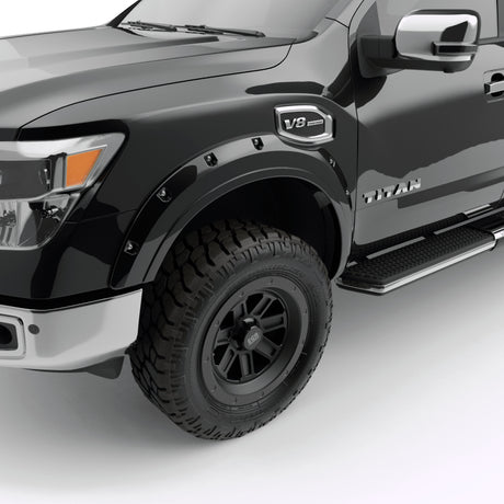 Élargisseurs d'ailes boulonnés EGR 16+ Nissan Titan XD - Ensemble - Noir métallisé