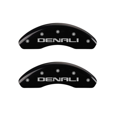Couvre-étriers MGP 4 gravés avant et arrière Denali Black finition argent ch