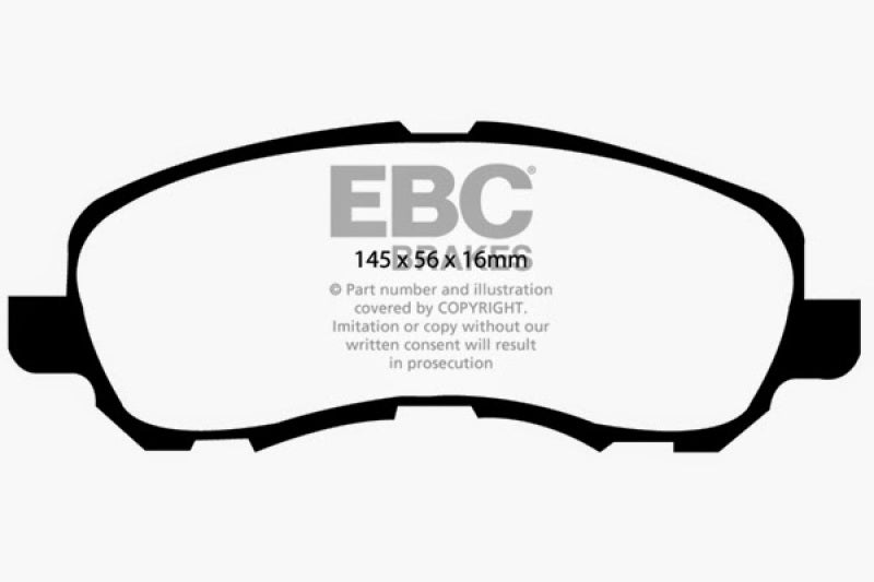 EBC 07+ Jeep Compass 2.0 (disques arrière 262 mm) Plaquettes de frein avant Greenstuff