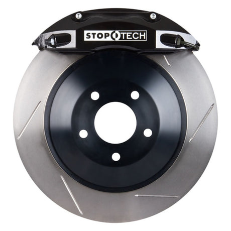 Freins arrière StopTech 09-13 Dodge Challenger BBK avec étriers ST-40 noirs et rotors fendus