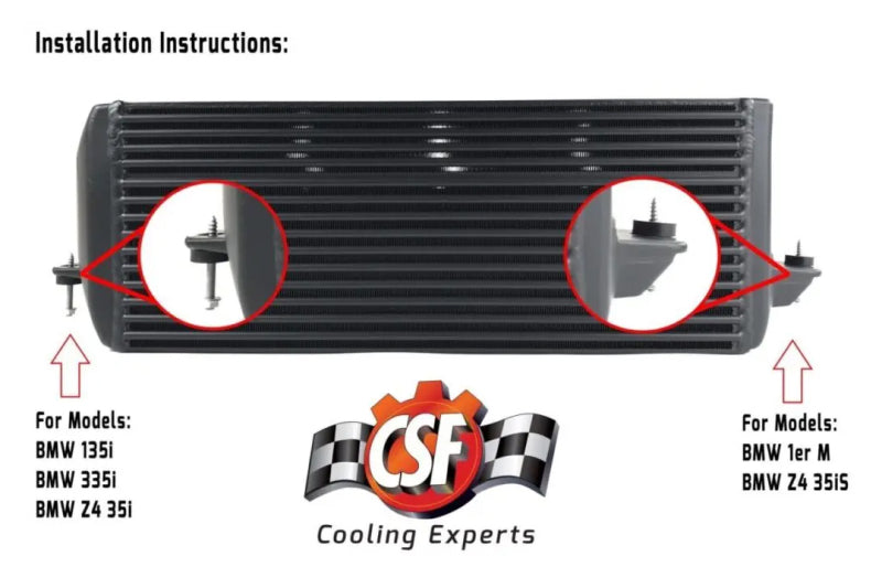 CSF 04-13 BMW 335i/xi (E90/E91/E92/E93) Échangeur intermédiaire à barre/plaque étagé hautes performances - Argent