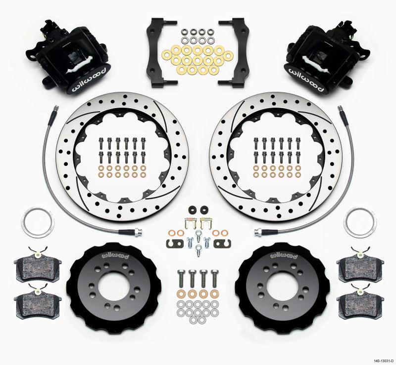 Kit de frein de stationnement arrière combiné Wilwood 12,88 pouces percé pour Ford Focus ST 2013 et plus avec conduites