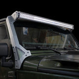 Go Rhino 07-18 Jeep Wrangler JK/JKU (Ex Mjve/392/4xe) Windshield Light Bar Mount Brkt - 50in Sgl Row