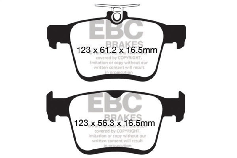 Plaquettes de frein arrière Yellowstuff EBC 2014+ Audi A3 1.8 Turbo (avec frein de stationnement électronique)