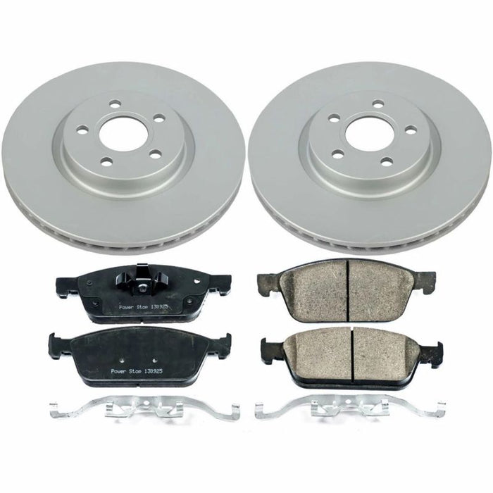 Power Stop 18-19 Ford Transit Connect Front Z17 Evolution Geomet Coated Brake Kit