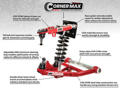 Kit de bras triangulaires CornerMax UMI Performance 73-87 GM C10 - Rouge