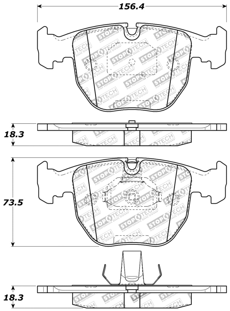 Plaquettes de frein avant StopTech Performance 00-04 BMW M5 E39 / 00-06 X5 / 03-05 Range Rover HSE