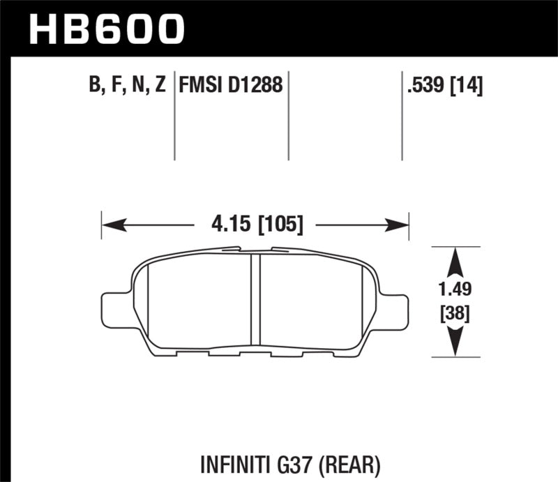 Hawk Infiniti G35 Sport/G37 / 08-10 Nissan Rogue / 07-09 Sentra SE-R / 10 Sentra SE-R M/T Performance