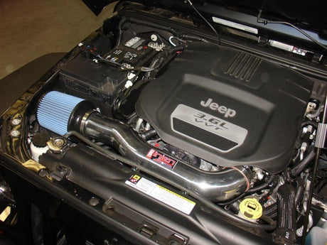 Injen 12-18 Jeep Wrangler JK 3.6L V6 Wrinkle Black Short Ram Intake avec filtre ouvert