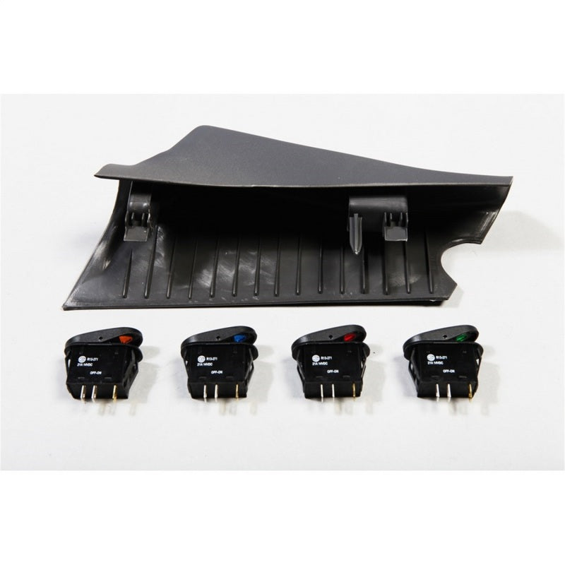 Kit de 4 interrupteurs pour montant A Rugged Ridge noir RHD 07-10 Jeep Wrangler