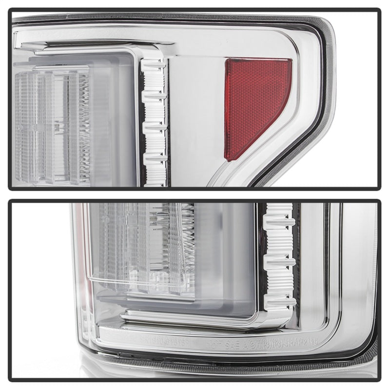 Feux arrière à DEL Spyder 18-19 Ford F-150 (sans capteur d'angle mort) - Chrome (ALT-YD-FF15018-LED-C)