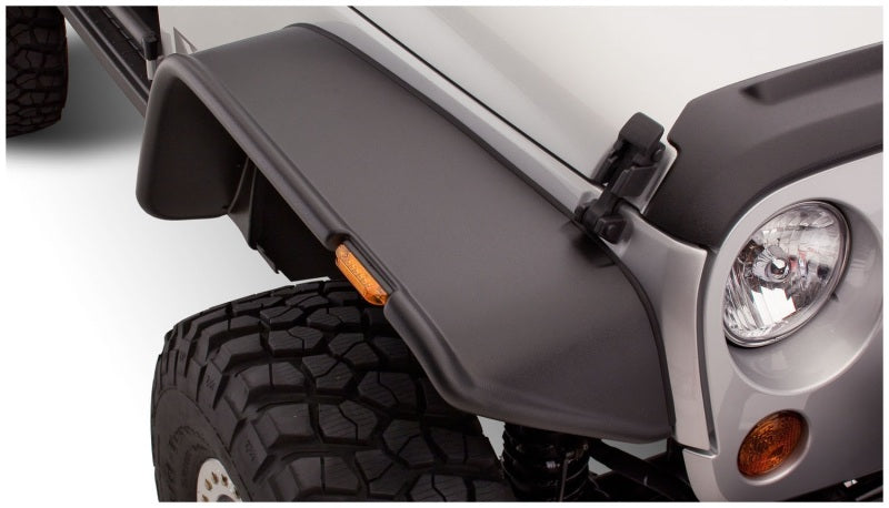 Élargisseurs plats Bushwacker 07-18 Jeep Wrangler 2 pièces - Noir