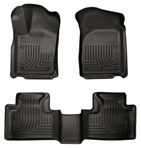 Revêtements de sol noirs Husky Liners 11-13 Dodge Durango / 11-13 Jeep Grand Cherokee WeatherBeater Combo