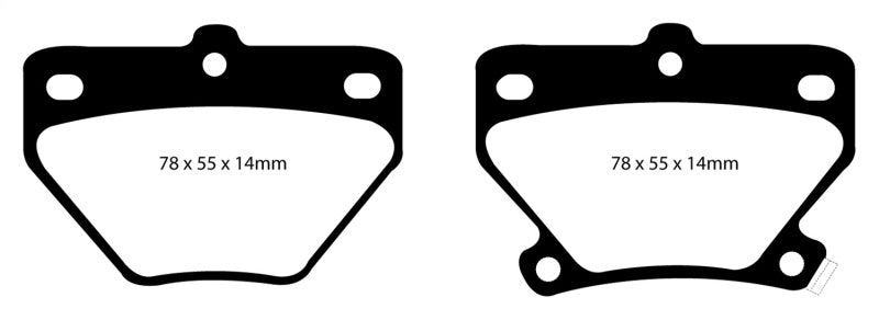 Plaquettes de frein arrière EBC 02-08 Pontiac Vibe 1.8 GT Yellowstuff