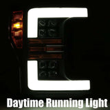 Phares à LED AlphaRex 17-19 Ford F-250 SD NOVA Projecteur style planche chromé avec lumière active/signal séquentiel